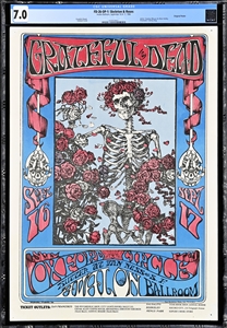 1966-FD-26-OP-1 Grateful Dead Skeleton and Roses Poster- Avalon Ballroom -CGC Graded 7.0- SCORCHING HOT CLASSIC KEY!