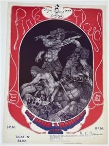1970-OP-1 Pink Floyd Poster-Terrace Ballroom- Salt Lake City-AOR GRADED 9.2-SIGNED BROWN!