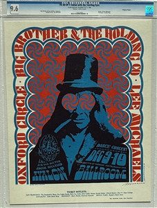 1966- FD-38 OP-1 -Big Brother & The Holding Co. Avalon Ballroom Poster -CGC Graded 9.6 - SIGNED MOSCOSO!