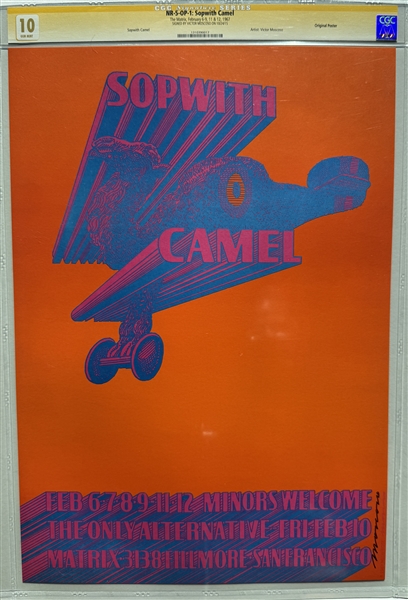 1967 -NR-5 OP-1 - Sopwith Camel Matrix Poster- CGC Graded 10.0 - SIGNED MOSCOSO GOLD LABEL! 