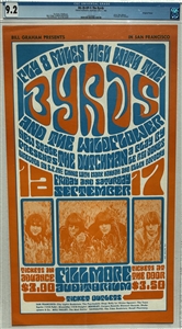 1966- BG-28 OP-1 -The Byrds Fillmore Auditorium Poster -CGC Graded 9.2- FINEST GRADED - MAJOR SLEEPER / SETBREAKER!