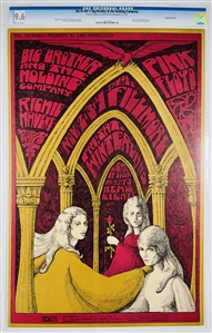 1967 BG-91 OP-1 Pink Floyd /Big Brother Poster -Fillmore & Winterland -CGC Graded 9.6 -HISTORIC FIRST US CONCERT!