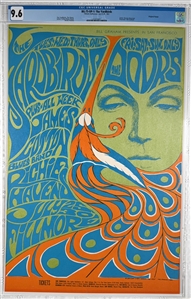 1967 BG-75 OP-1 Doors /Yardbirds Poster -Fillmore Auditorium -CGC Graded 9.6 -COLLECTOR FAVORITE!